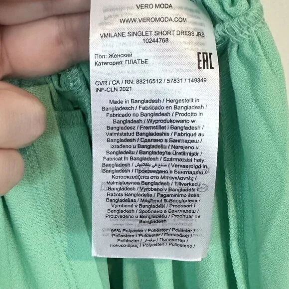 NWT Vero Moda Jade Green Ilane Camisole Dress - Size: Medium - Picture 5 of 8